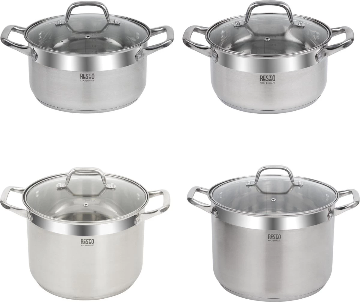 Resto Kitchenware Kookpan Libra 3.6 + 4.6 + 8 + 10 Liter - Inductie En Alle Andere Warmtebronnen