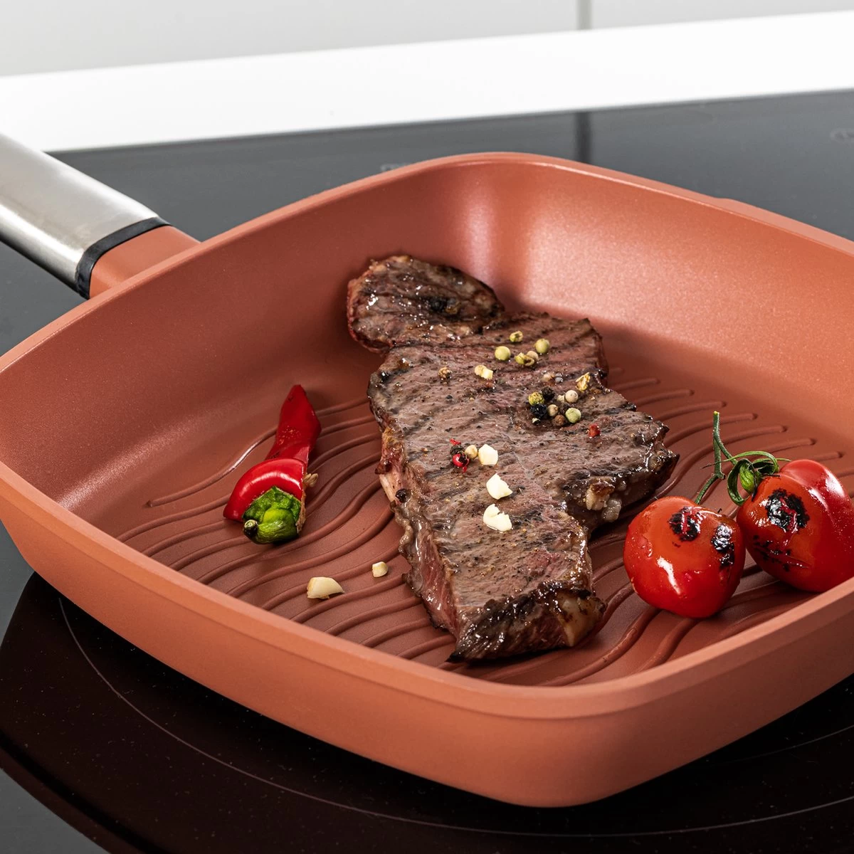 Westinghouse Pannenset Performance (Wokpan + Grillpan) ø 28 Cm - Rood - Inductie En Alle Andere Warmtebronnen - Afbeelding 7