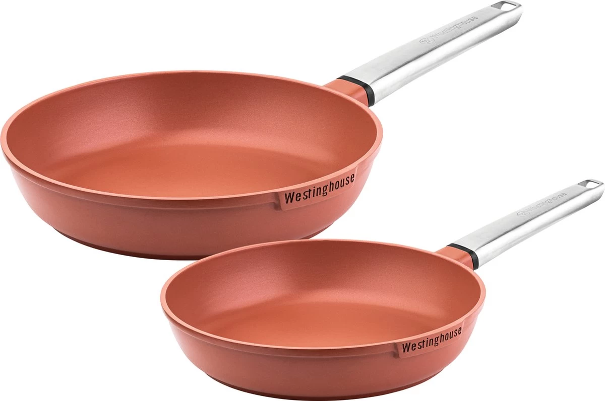Westinghouse Koekenpannenset Performance - ø 24 En 28 Cm - Rood - Inductie En Alle Andere Warmtebronnen