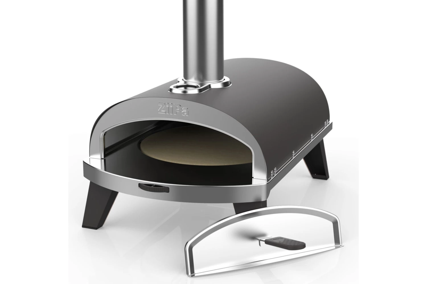 ZiiPa Pizza Oven Piana - Houtgestookt - Met Thermometer - Leisteen - Voor ø 30 Cm Pizza's - Roterende Pizzasteen - Afbeelding 5
