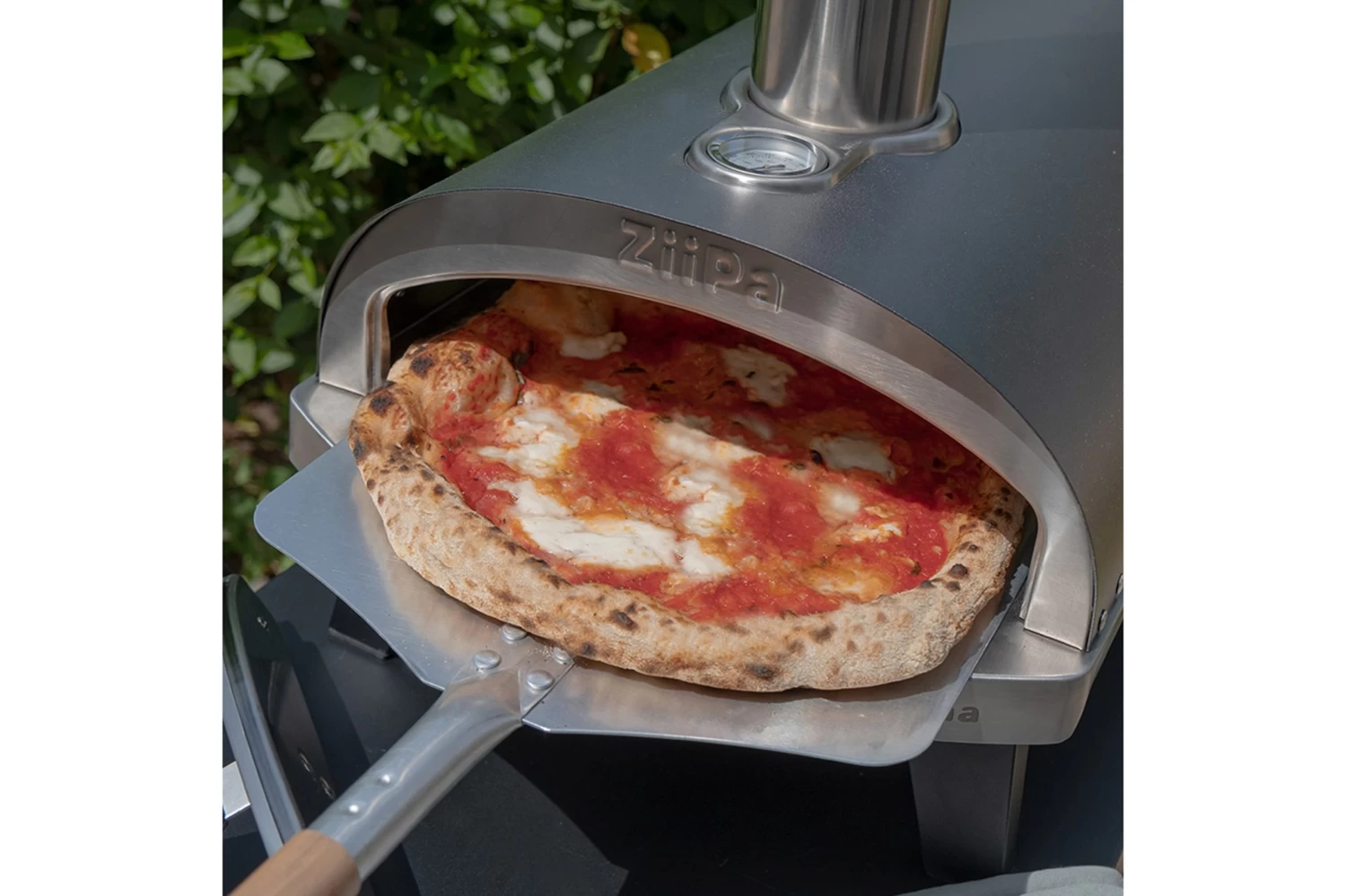ZiiPa Pizza Oven Piana - Houtgestookt - Met Thermometer - Leisteen - Voor ø 30 Cm Pizza's - Roterende Pizzasteen - Afbeelding 2