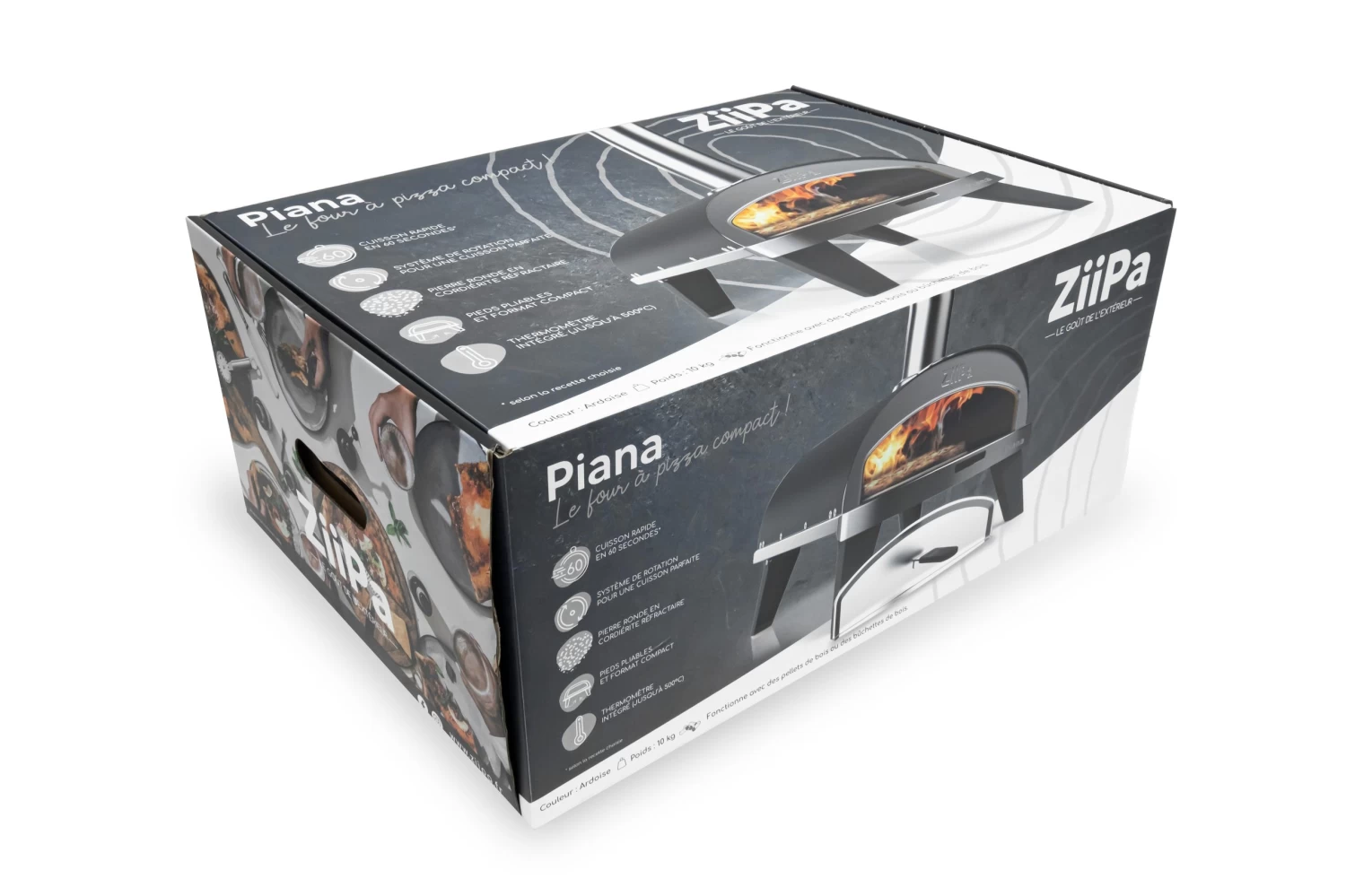 ZiiPa Pizza Oven Piana - Houtgestookt - Met Thermometer - Leisteen - Voor ø 30 Cm Pizza's - Roterende Pizzasteen - Afbeelding 9