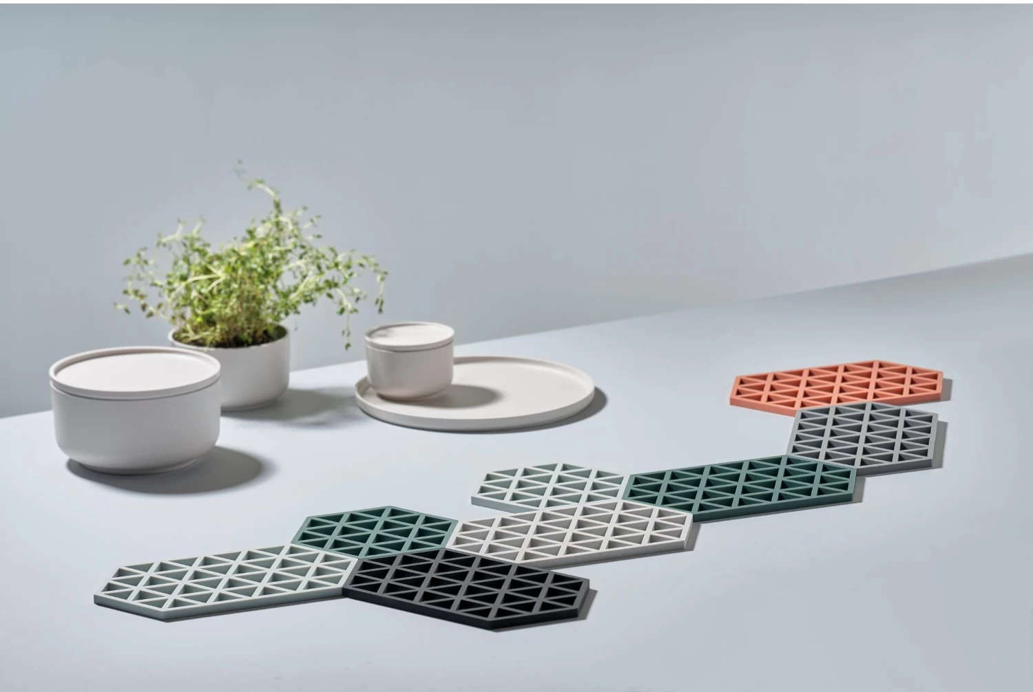 Zone Denmark Pannenonderzetter Triangles - Sky - 16 X 14 Cm - Afbeelding 2