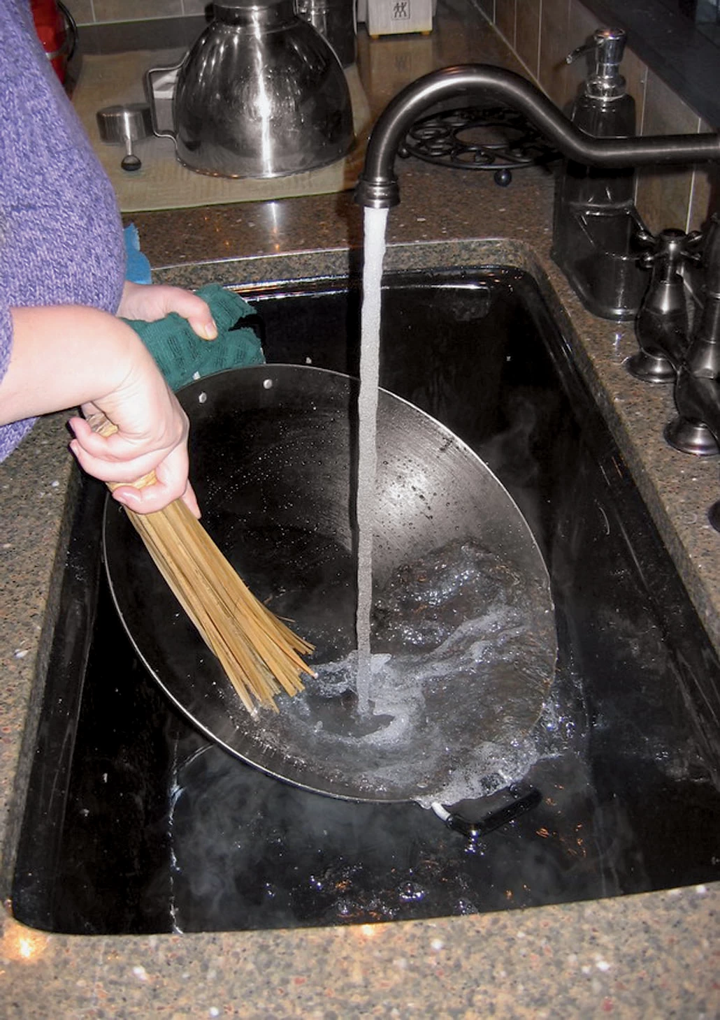 Paderno Reinigingsborstel Wok Bamboe - 25.5 Cm - Afbeelding 2