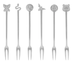 Sambonet Gebaksvorkjes Party Fashion Antique Zilver 6 Stuks
