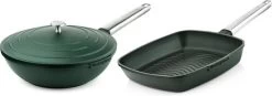 Westinghouse Pannenset Performance (Wokpan + Grillpan) ø 28 Cm - Groen - Inductie En Alle Andere Warmtebronnen