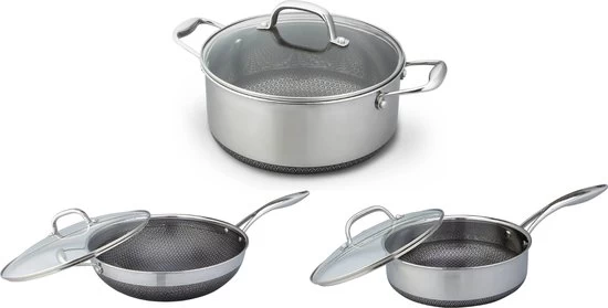 Westinghouse Pannenset Black Signature (Kookpan + Hapjespan ø 24 Cm + Wokpan ø 32 Cm) - Inductie En Alle Andere Warmtebronnen