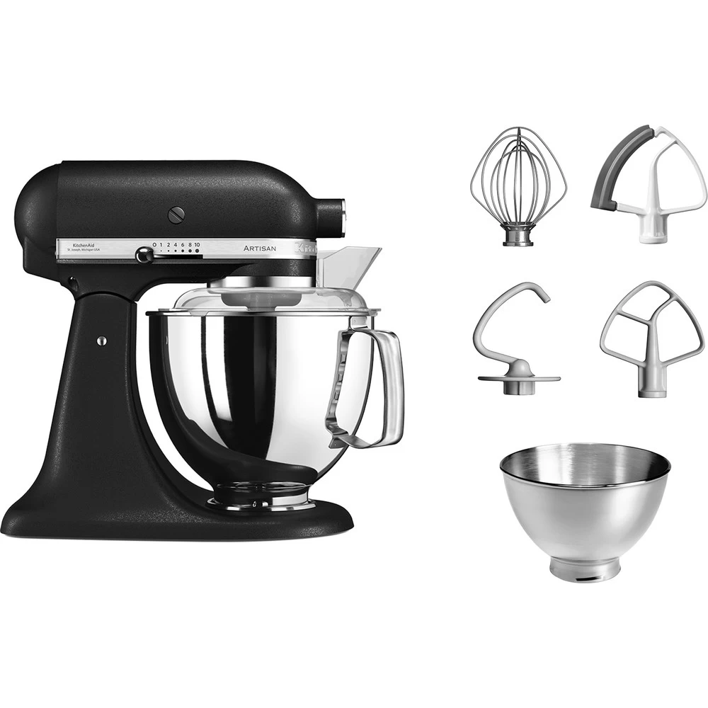 KitchenAid Keukenmachine Artisan - Kantelbare Kop - Vulkaanzwart - 4.8 Liter - 5KSM175PSEBK - Afbeelding 2