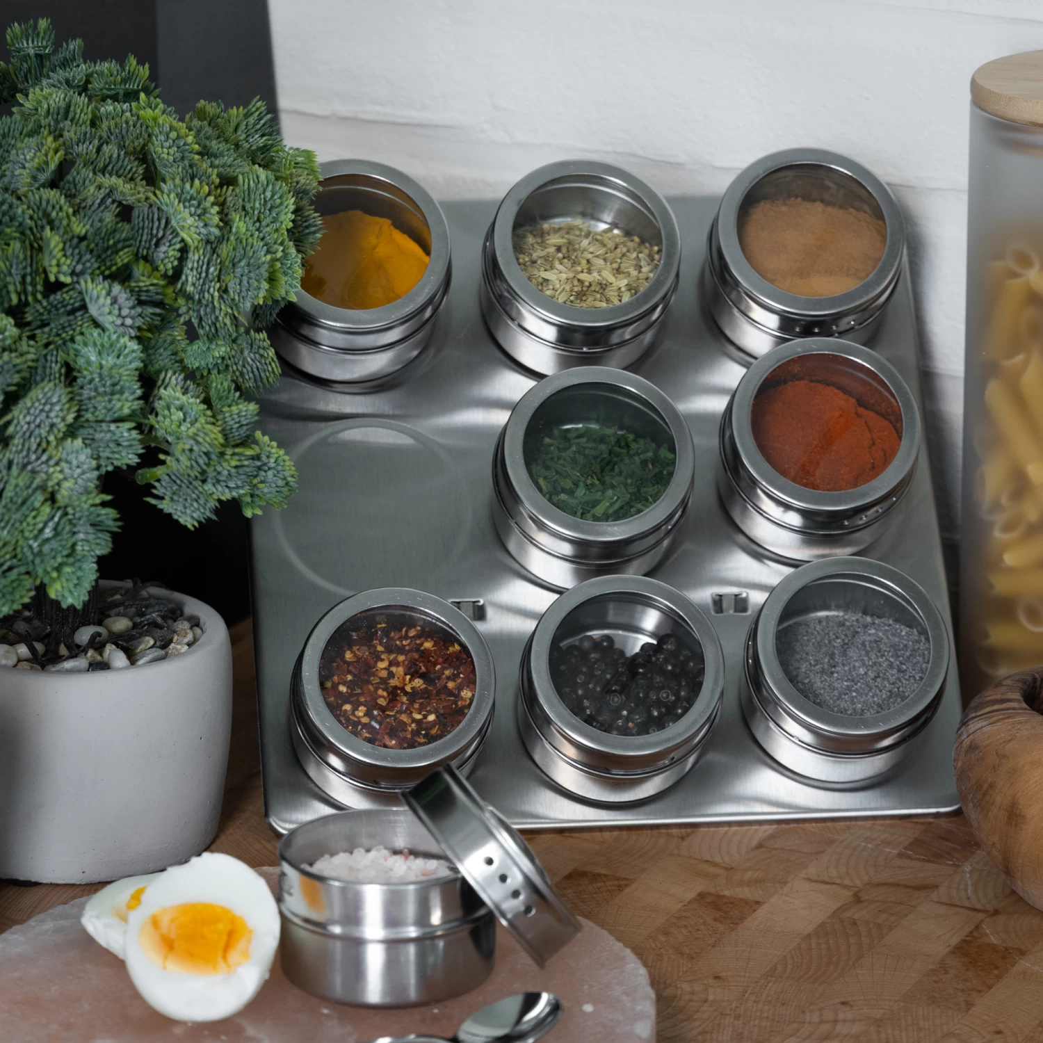 Blackwell Kruidenpotjes Magnetisch - Inclusief 9 Potjes - RVS - Afbeelding 3
