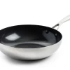 GreenPan Wokpan Geneva - RVS - ø 28 Cm / 3.6 Liter - Keramische Anti-aanbaklaag