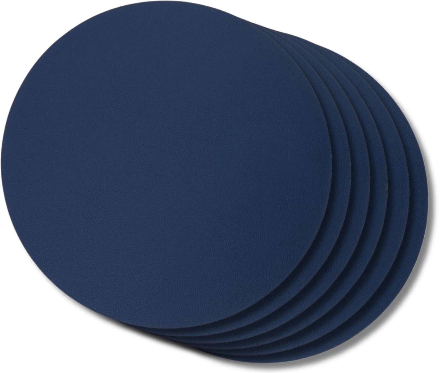 Jay Hill Placemats - Vegan Leer - Grijs / Blauw - Dubbelzijdig - ø 38 Cm - 6 Stuks