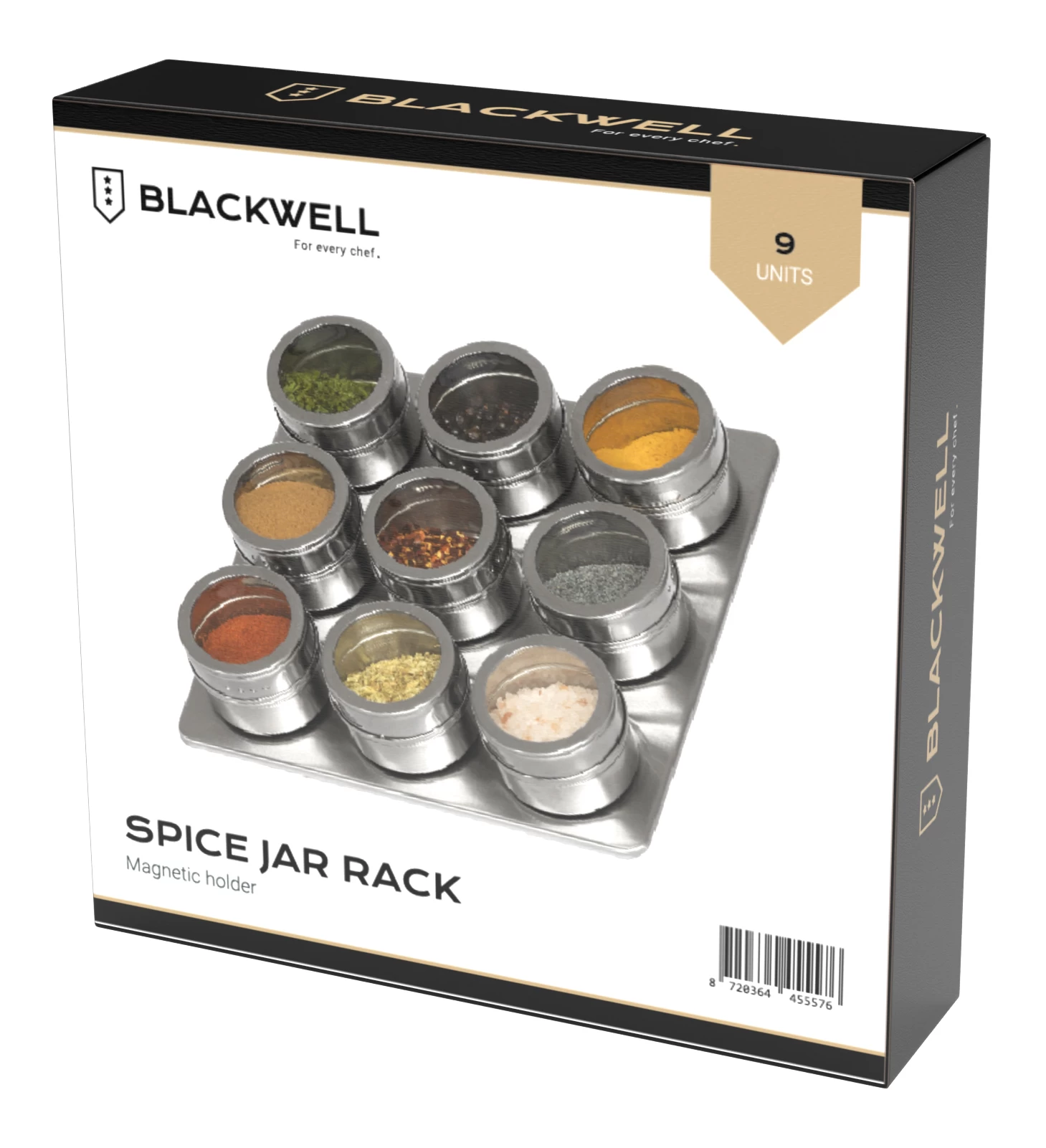 Blackwell Kruidenpotjes Magnetisch - Inclusief 9 Potjes - RVS - Afbeelding 7