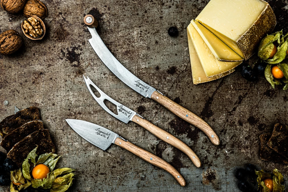 Laguiole Style De Vie Kaasmessen / Kaasmessenset Luxury Line Eikenhout Stonewash - 3 Stuks - Afbeelding 7