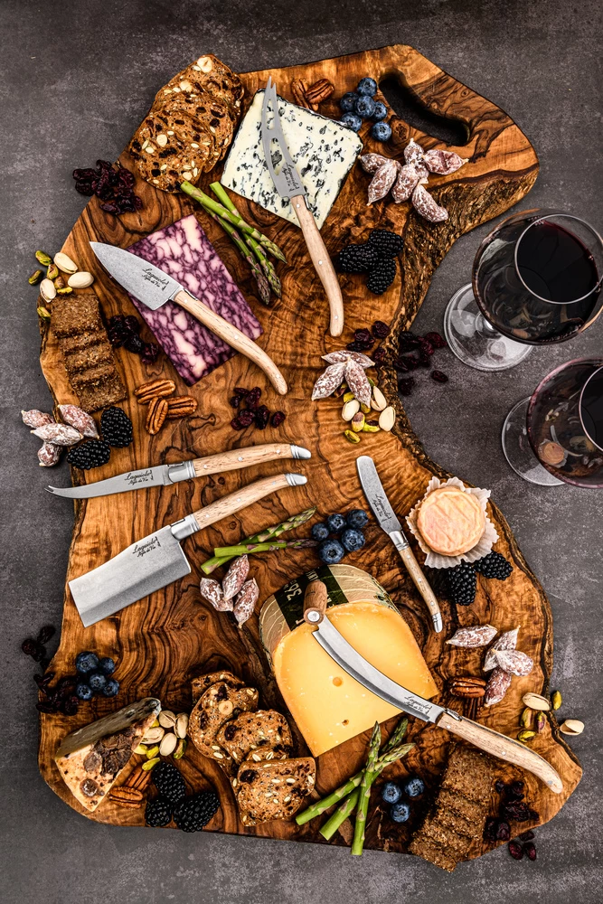 Laguiole Style De Vie Kaasmessen / Kaasmessenset Luxury Line Eikenhout Stonewash - 3 Stuks - Afbeelding 6