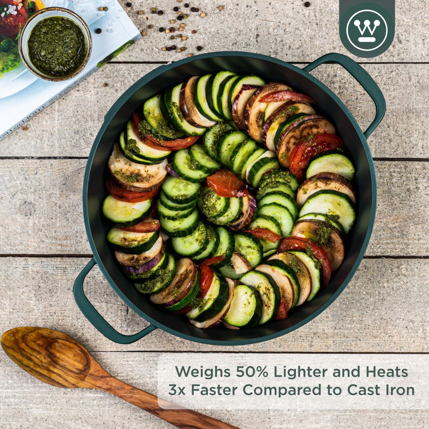 Westinghouse Hapjespan Performance - Gracious Green - ø 28 Cm / 4.1 Liter - Standaard Anti-aanbaklaag - Afbeelding 6