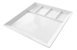 Fonduebord / Gourmetbord - 5 Vakken - Wit - 24 X 24 Cm