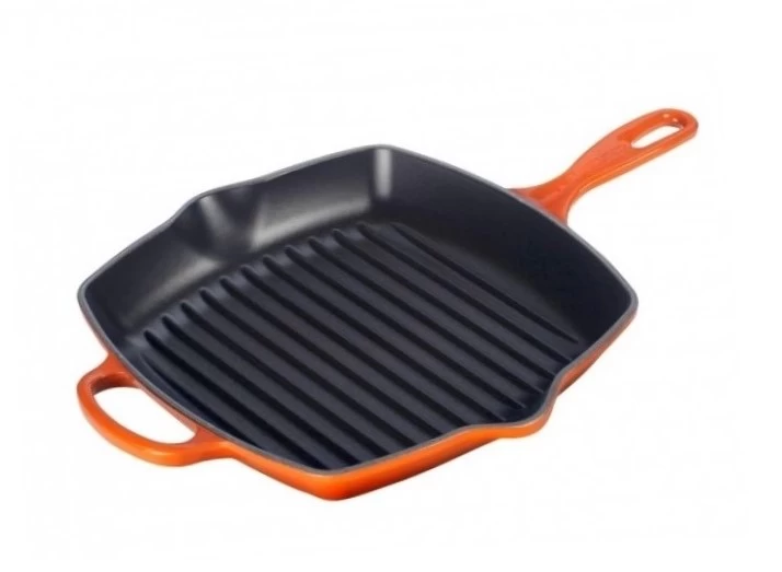 Le Creuset Grillpan Signature - Oranjerood - 26 X 26 Cm - Geëmailleerde Anti-aanbaklaag - Afbeelding 2